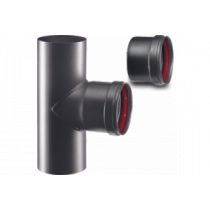 TN10090RC - Raccordo a T M-F-M con tappo raccogli condensa diam. 100mm