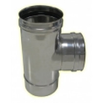 MPGT10090F - Raccordo T 90° monoparete in acciaio inox, stacco F diam. 100mm