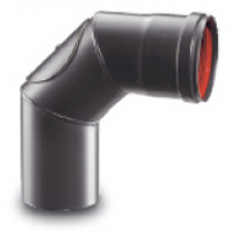 CNISP8090 - Curva 90° per stufe pellet nero con ispezione diam. 80mm
