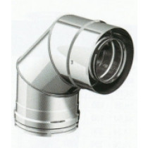 Curva a 90° in acciaio inox doppia parete 
