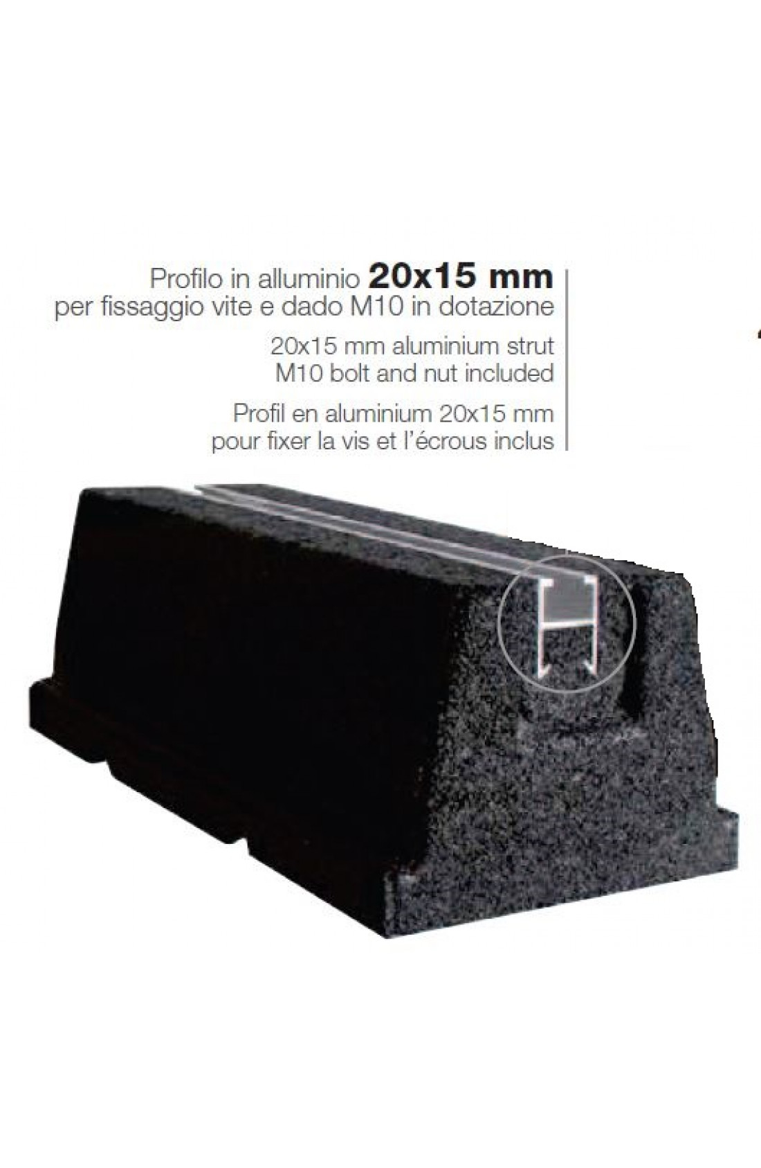 S-634 - Coppia basi a pavimento nere per unità esterne L400xH95xP130mm