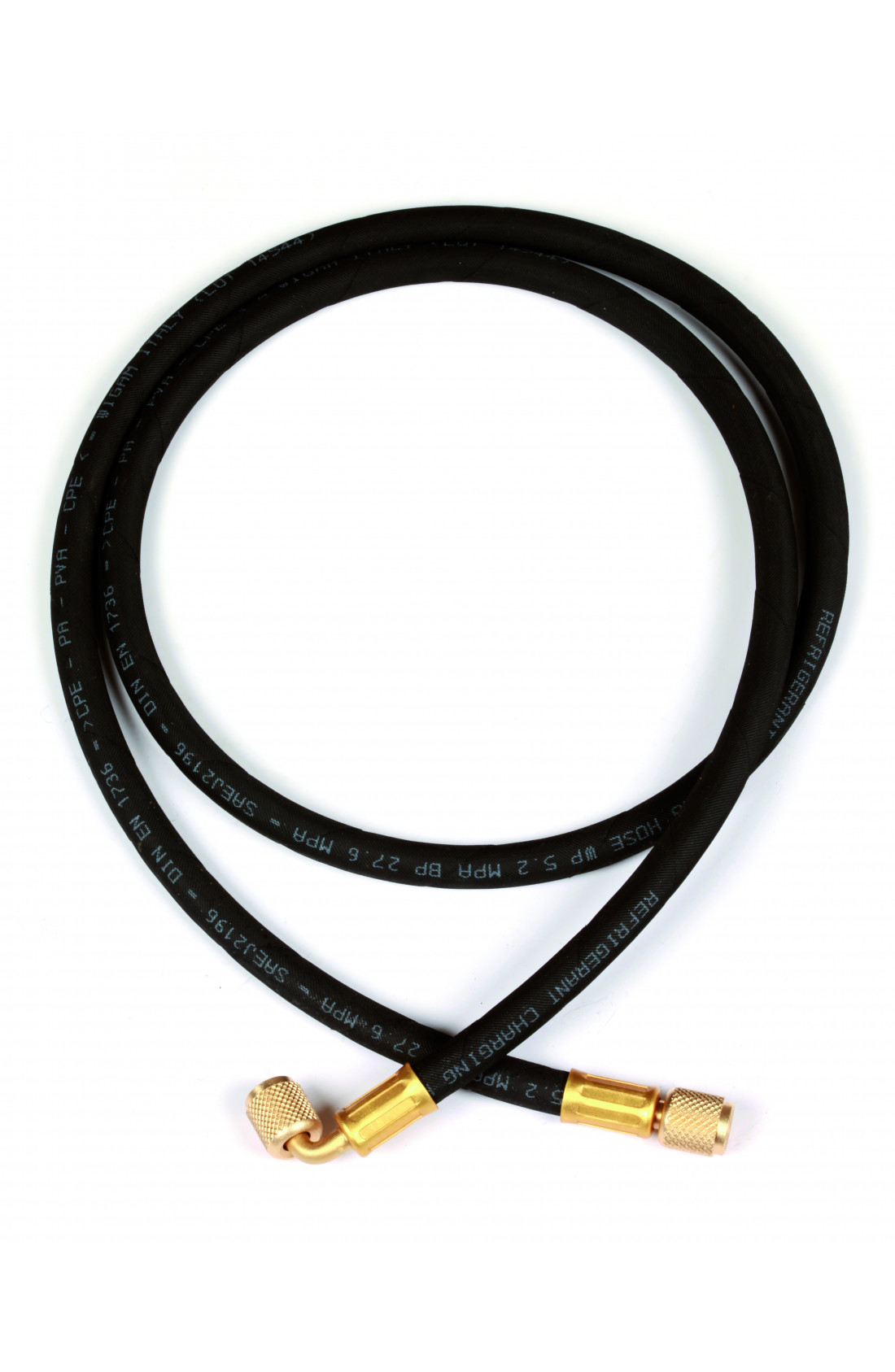 HDSL/5-5/60 - Tubo carica nero serie "HD" attacchi 5/16" diritto x 90° c/depressore L1,5mt