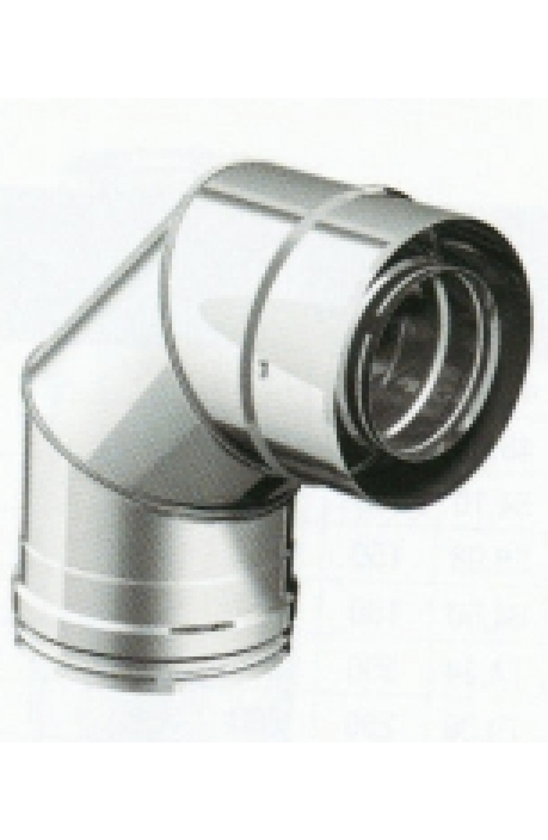 Curva a 90° in acciaio inox doppia parete 