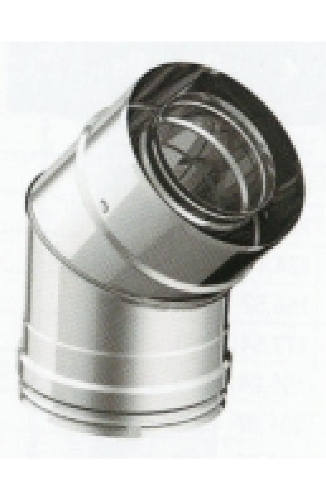 Curva a 45° in acciaio inox doppia parete diam. 130/180mm