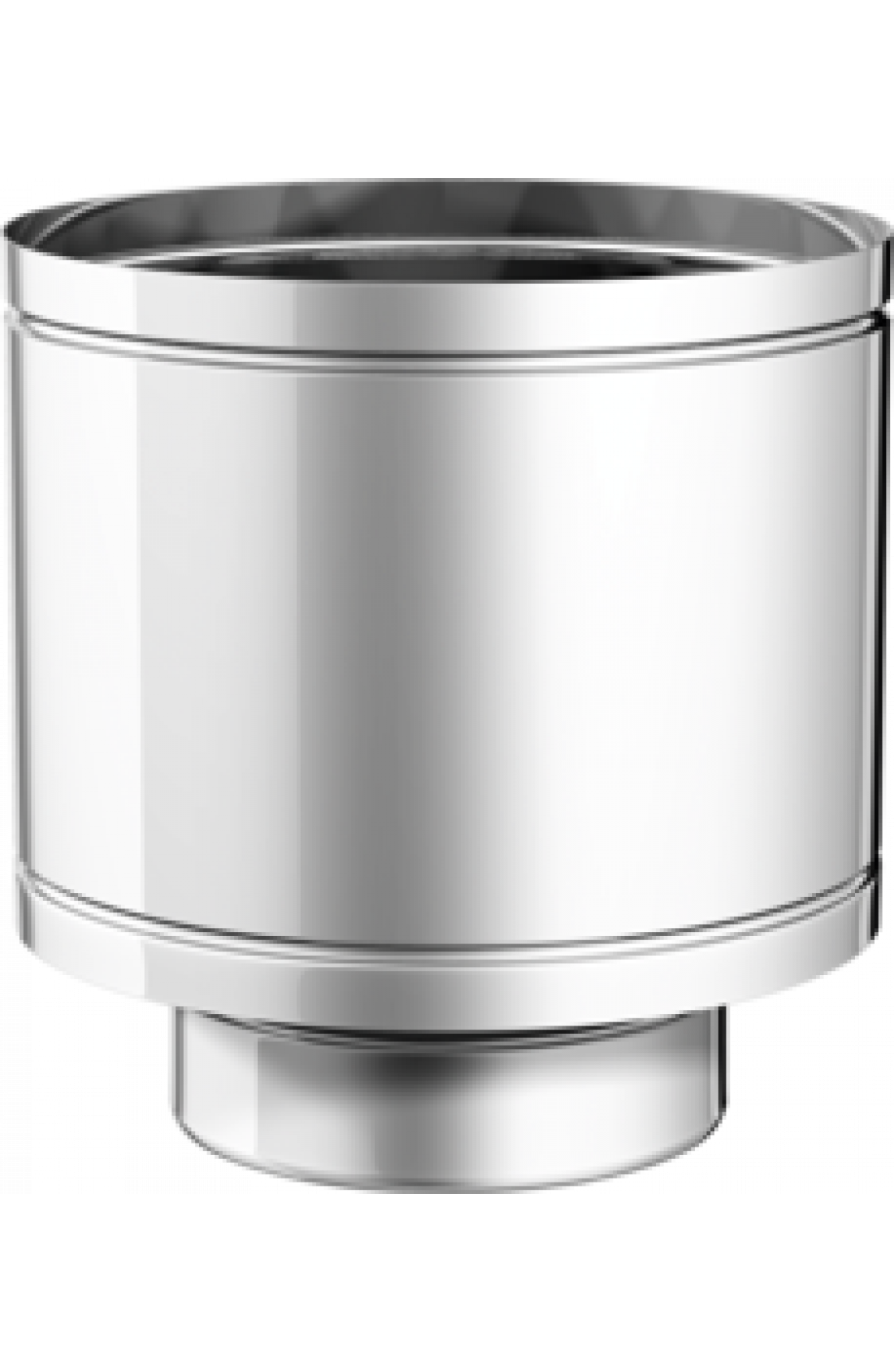 Comignolo antivento doppia parete in acciaio inox diam. 200/250mm