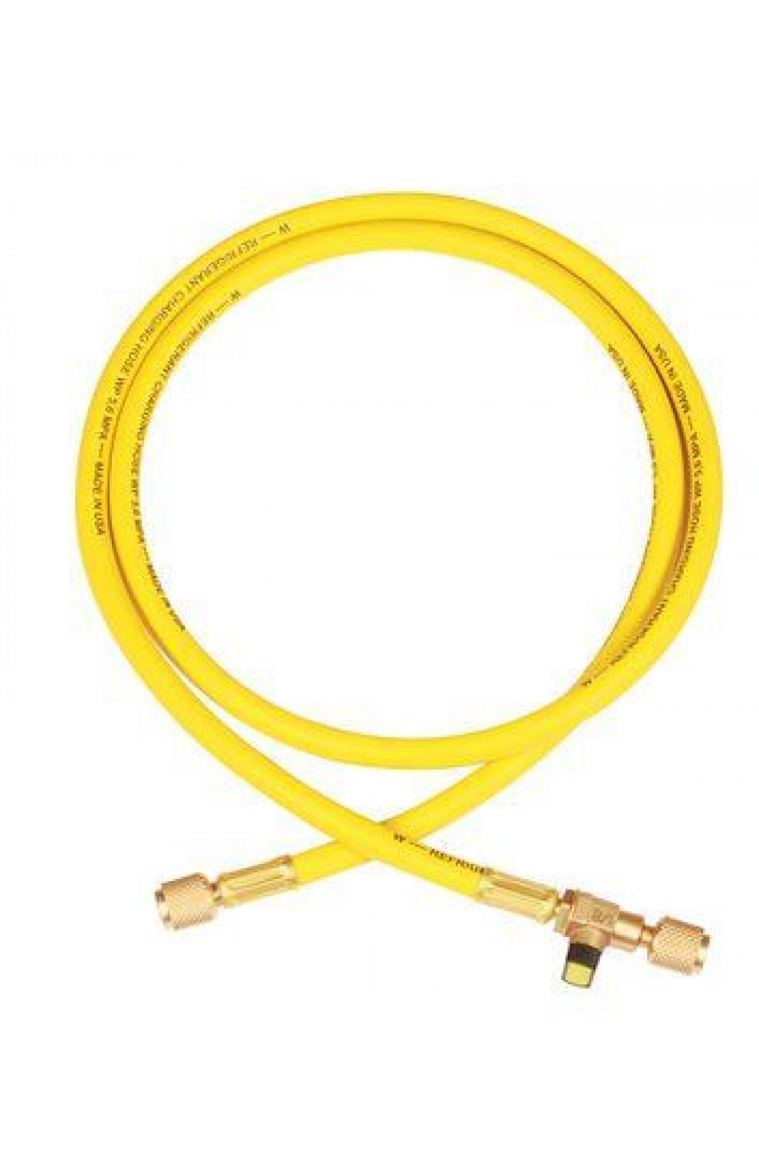 V/GYSS/4-4/60 - Tubo carica "GY" con valvola finale, attacchi 1/4"SAE diritto x diritto con depressore L1500mm
