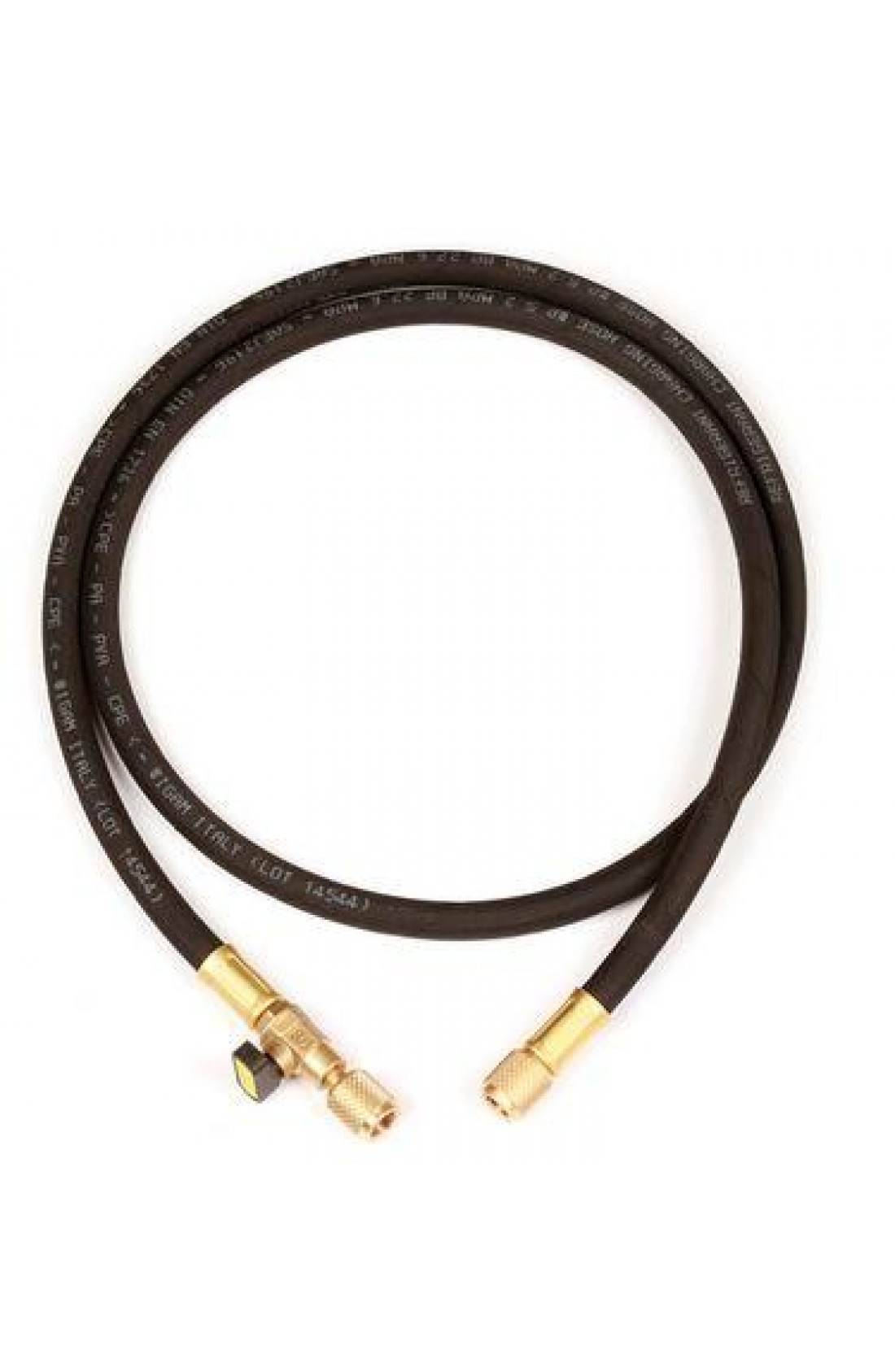 V/HDSS/4-4/60 - Tubo carica nero serie"HD" con valvola finale, attacchi 1/4" diritto x diritto con depressore L1,5mt